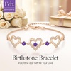 image:imageCDE 18K Rose Gold Heart BraceletsBirthstone Jewelry Gifts for WomenRose Gold Plating Brass02Feb