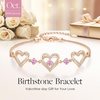 image:imageCDE 18K Rose Gold Heart BraceletsBirthstone Jewelry Gifts for WomenRose Gold Plating Brass10Oct