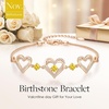 image:imageCDE 18K Rose Gold Heart BraceletsBirthstone Jewelry Gifts for WomenRose Gold Plating Brass11Nov