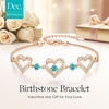 image:imageCDE 18K Rose Gold Heart BraceletsBirthstone Jewelry Gifts for WomenRose Gold Plating Brass12Dec