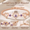 image:imageCDE 18K Rose Gold Heart BraceletsBirthstone Jewelry Gifts for WomenRose Gold Plating Cuban LinkBrass02Feb