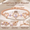 image:imageCDE 18K Rose Gold Heart BraceletsBirthstone Jewelry Gifts for WomenRose Gold Plating Cuban LinkBrass06Jun