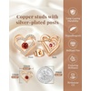 image:imageCDE 18K Rose Gold Heart Stud EarringsBirthstone Jewelry Gifts for Women01JanRuby Red