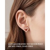 image:imageCDE 18K Rose Gold Heart Stud EarringsBirthstone Jewelry Gifts for Women01JanRuby Red