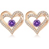 image:imageCDE 18K Rose Gold Heart Stud EarringsBirthstone Jewelry Gifts for Women02FebTanzanite Purple