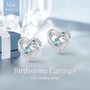 image:imageCDE 18K Rose Gold Heart Stud EarringsBirthstone Jewelry Gifts for Women03MarAquamarine Blue