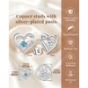 image:imageCDE 18K Rose Gold Heart Stud EarringsBirthstone Jewelry Gifts for Women03MarAquamarine Blue