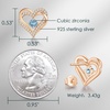 image:imageCDE 18K Rose Gold Heart Stud EarringsBirthstone Jewelry Gifts for Women03MarAquamarine Blue