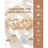 image:imageCDE 18K Rose Gold Heart Stud EarringsBirthstone Jewelry Gifts for Women04AprClear White