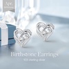 image:imageCDE 18K Rose Gold Heart Stud EarringsBirthstone Jewelry Gifts for Women04AprClear White