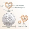image:imageCDE 18K Rose Gold Heart Stud EarringsBirthstone Jewelry Gifts for Women04AprClear White