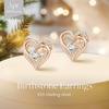 image:imageCDE 18K Rose Gold Heart Stud EarringsBirthstone Jewelry Gifts for Women04AprClear White