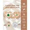 image:imageCDE 18K Rose Gold Heart Stud EarringsBirthstone Jewelry Gifts for Women05MayEmerald Green