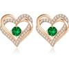 image:imageCDE 18K Rose Gold Heart Stud EarringsBirthstone Jewelry Gifts for Women05MayEmerald Green