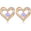 image:imageCDE 18K Rose Gold Heart Stud EarringsBirthstone Jewelry Gifts for Women06JunAlexandrite Light Purple