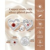 image:imageCDE 18K Rose Gold Heart Stud EarringsBirthstone Jewelry Gifts for Women07JulGarnet Red