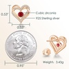 image:imageCDE 18K Rose Gold Heart Stud EarringsBirthstone Jewelry Gifts for Women07JulGarnet Red