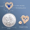 image:imageCDE 18K Rose Gold Heart Stud EarringsBirthstone Jewelry Gifts for Women09SeptSapphire Blue