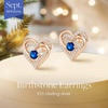 image:imageCDE 18K Rose Gold Heart Stud EarringsBirthstone Jewelry Gifts for Women09SeptSapphire Blue