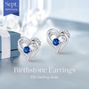 image:imageCDE 18K Rose Gold Heart Stud EarringsBirthstone Jewelry Gifts for Women09SeptSapphire Blue