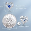 image:imageCDE 18K Rose Gold Heart Stud EarringsBirthstone Jewelry Gifts for Women09SeptSapphire Blue