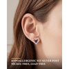 image:imageCDE 18K Rose Gold Heart Stud EarringsBirthstone Jewelry Gifts for Women09SetSapphire Blue