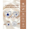 image:imageCDE 18K Rose Gold Heart Stud EarringsBirthstone Jewelry Gifts for Women09SetSapphire Blue