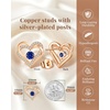 image:imageCDE 18K Rose Gold Heart Stud EarringsBirthstone Jewelry Gifts for Women09SetSapphire Blue