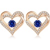 image:imageCDE 18K Rose Gold Heart Stud EarringsBirthstone Jewelry Gifts for Women09SetSapphire Blue