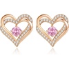 image:imageCDE 18K Rose Gold Heart Stud EarringsBirthstone Jewelry Gifts for Women10OctVintage Pink