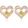 image:imageCDE 18K Rose Gold Heart Stud EarringsBirthstone Jewelry Gifts for Women11NovCitrine Yellow