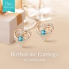 image:imageCDE 18K Rose Gold Heart Stud EarringsBirthstone Jewelry Gifts for Women12DecZircon Blue