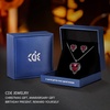 image:imageCDE Angle Wings Heart Pendant Necklace and Earrings Jewelry Gift for WomenBlack0107Ruby Red Birthstone