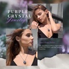 image:imageCDE Angle Wings Heart Pendant Necklace and Earrings Jewelry Gift for WomenBlack02FebAmethsy Purple Birthstone