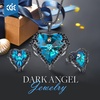 image:imageCDE Angle Wings Heart Pendant Necklace and Earrings Jewelry Gift for WomenBlack12Blue Zircon Birthstone