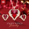 image:imageCDE Angle Wings Heart Pendant Necklace and Earrings Jewelry Gift for WomenRose Gold0107Ruby Red Birthstone