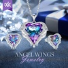 image:imageCDE Angle Wings Heart Pendant Necklace and Earrings Jewelry Gift for WomenWhite02Amethsy Purple Birthstone