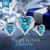 image:imageCDE Angle Wings Heart Pendant Necklace and Earrings Jewelry Gift for WomenWhite12aBlue Zircon Birthstone