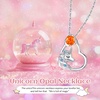 image:imageCDE Christmas Gift for women Cute Unicorn Birthstone Necklace for Girls Daughter 925 Sterling Silver Opal Heart Pendant Graduation Birthday Christmas Jewelry Gift for Teenage Girls Niece0107JanJuly Opal