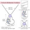 image:imageCDE Christmas Gift for women Cute Unicorn Birthstone Necklace for Girls Daughter 925 Sterling Silver Opal Heart Pendant Graduation Birthday Christmas Jewelry Gift for Teenage Girls Niece06June Alexandrite Light Purple