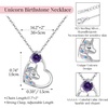 image:imageCDE Christmas Gift for women Cute Unicorn Birthstone Necklace for Girls Daughter 925 Sterling Silver Opal Heart Pendant Graduation Birthday Christmas Jewelry Gift for Teenage Girls Niece02Feb Amethsy Purple