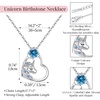 image:imageCDE Christmas Gift for women Cute Unicorn Birthstone Necklace for Girls Daughter 925 Sterling Silver Opal Heart Pendant Graduation Birthday Christmas Jewelry Gift for Teenage Girls Niece03Mar Aquamarine Light Blue