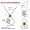 image:imageCDE Christmas Gift for women Cute Unicorn Birthstone Necklace for Girls Daughter 925 Sterling Silver Opal Heart Pendant Graduation Birthday Christmas Jewelry Gift for Teenage Girls Niece08Aug Peridot Green
