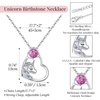 image:imageCDE Christmas Gift for women Cute Unicorn Birthstone Necklace for Girls Daughter 925 Sterling Silver Opal Heart Pendant Graduation Birthday Christmas Jewelry Gift for Teenage Girls Niece02FebOpal