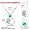 image:imageCDE Christmas Gift for women Cute Unicorn Birthstone Necklace for Girls Daughter 925 Sterling Silver Opal Heart Pendant Graduation Birthday Christmas Jewelry Gift for Teenage Girls Niece12Dec Blue Zircon