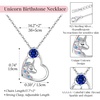 image:imageCDE Christmas Gift for women Cute Unicorn Birthstone Necklace for Girls Daughter 925 Sterling Silver Opal Heart Pendant Graduation Birthday Christmas Jewelry Gift for Teenage Girls Niece09Sept Spahhire Royal Blue