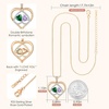 image:imageCDE Double Birthstone Rose Gold Pendant Necklace Gift for WomenGreenLight Purple0506Birthstone