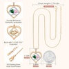 image:imageCDE Double Birthstone Rose Gold Pendant Necklace Gift for WomenGreenPink0510Birthstone