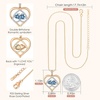 image:imageCDE Double Birthstone Rose Gold Pendant Necklace Gift for WomenLight BlueLight Blue0303Birthstone