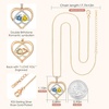 image:imageCDE Double Birthstone Rose Gold Pendant Necklace Gift for WomenLight BlueYellow0311Birthstone